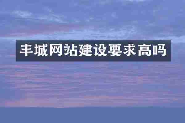 丰城网站建设要求高吗