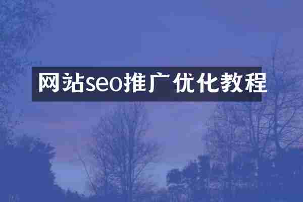 网站seo推广优化教程