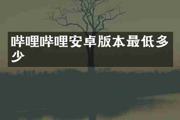 哔哩哔哩安卓版本最低多少