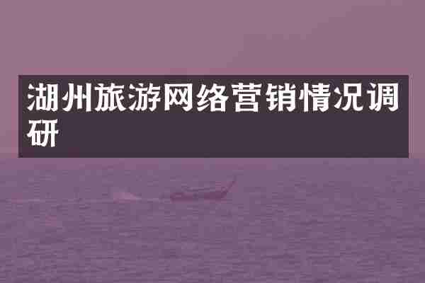 湖州旅游网络营销情况调研