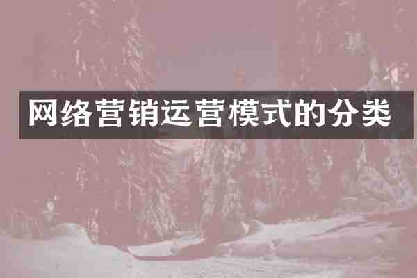 网络营销运营模式的分类