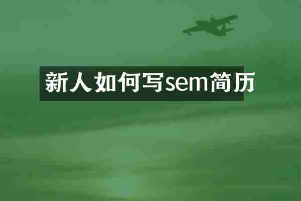 新人如何写sem简历