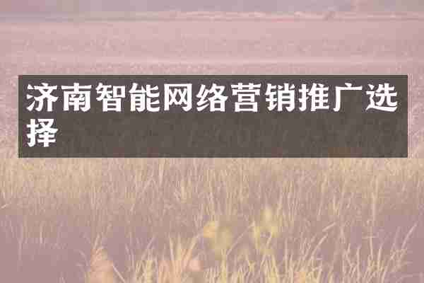 济南智能网络营销推广选择