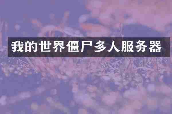 我的世界僵尸多人服务器