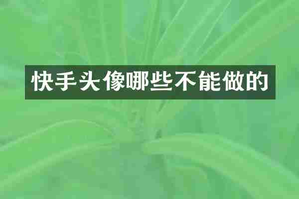 快手头像哪些不能做的