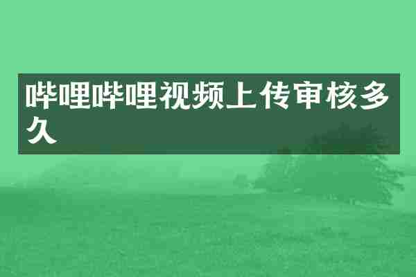哔哩哔哩视频上传审核多久