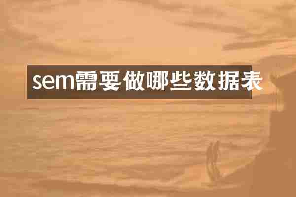 sem需要做哪些数据表