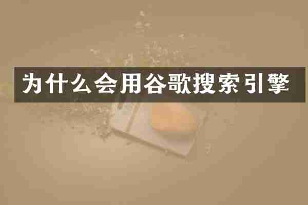 为什么会用谷歌搜索引擎
