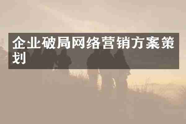企业破局网络营销方案策划
