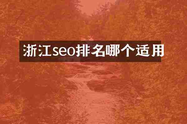 浙江seo排名哪个适用
