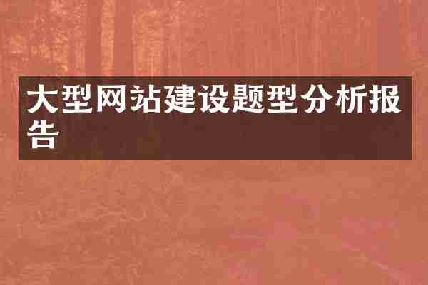 大型网站建设题型分析报告