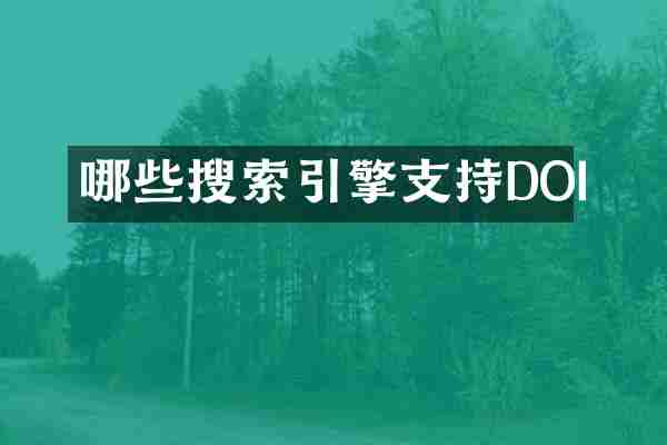哪些搜索引擎支持DOI