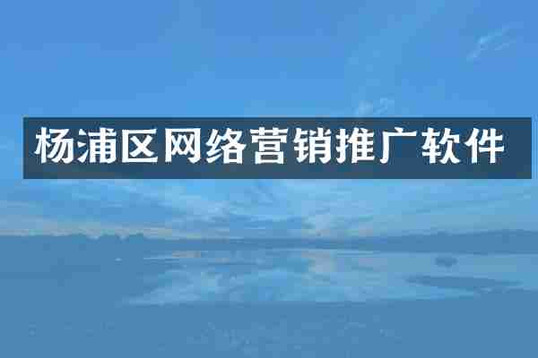 杨浦区网络营销推广软件