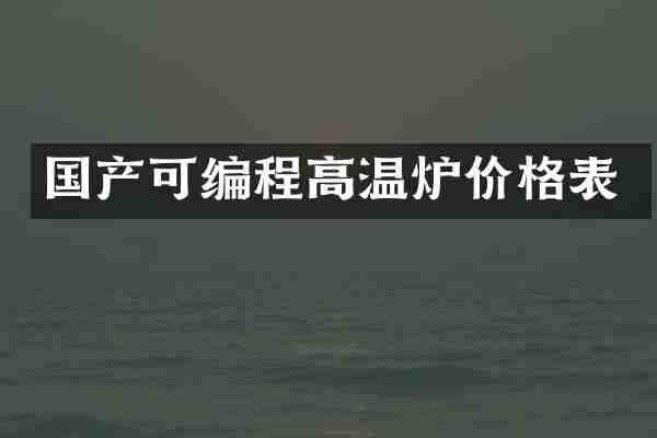 国产可编程高温炉价格表