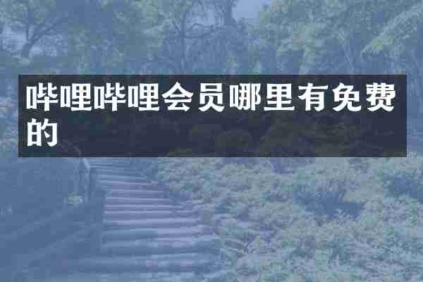 哔哩哔哩会员哪里有免费的