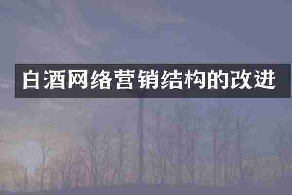 白酒网络营销结构的改进