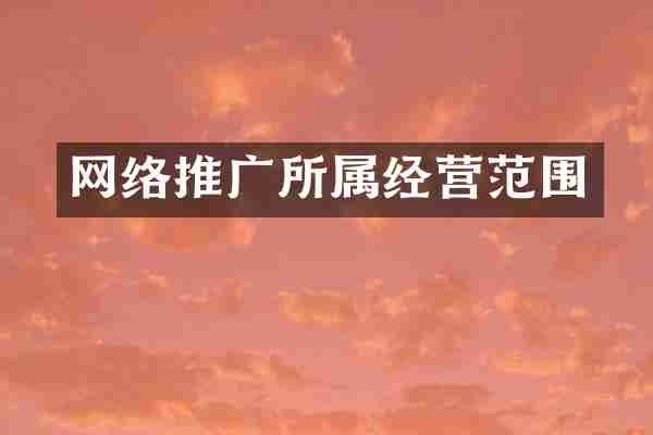 网络推广所属经营范围