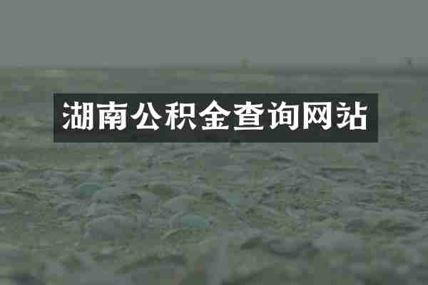 湖南公积金查询网站