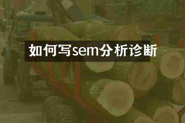 如何写sem分析诊断