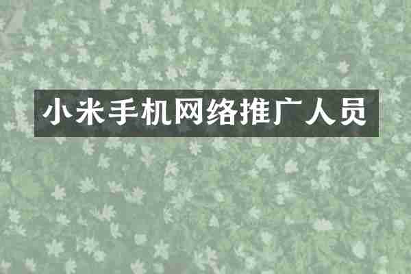 小米手机网络推广人员