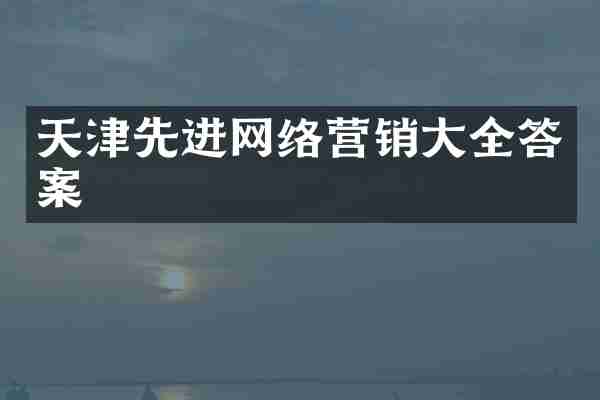 天津先进网络营销大全答案