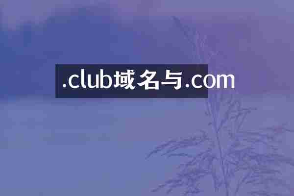 .club域名与.com