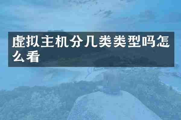 虚拟主机分几类类型吗怎么看