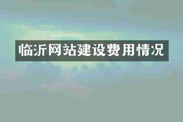 临沂网站建设费用情况