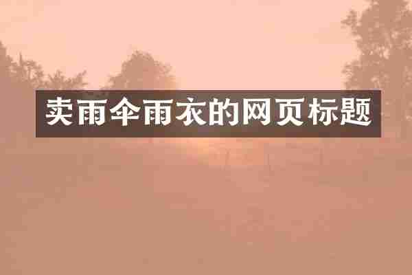 卖雨伞雨衣的网页标题