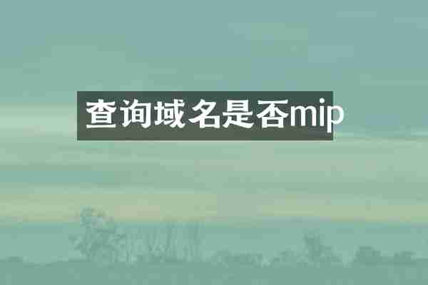 查询域名是否mip