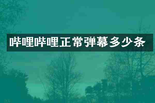 哔哩哔哩正常弹幕多少条