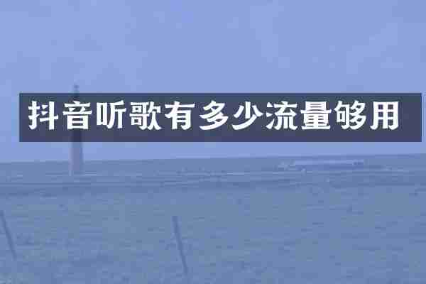 抖音听歌有多少流量够用