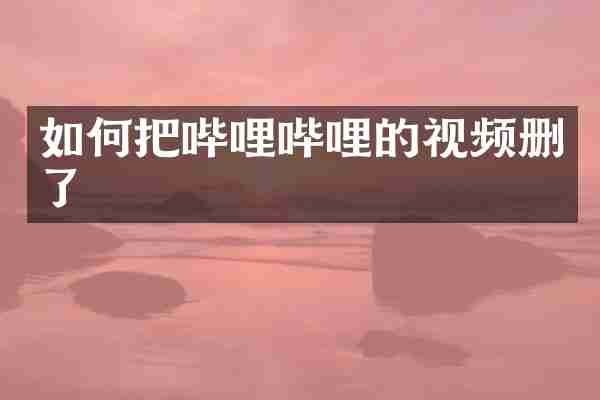如何把哔哩哔哩的视频删了