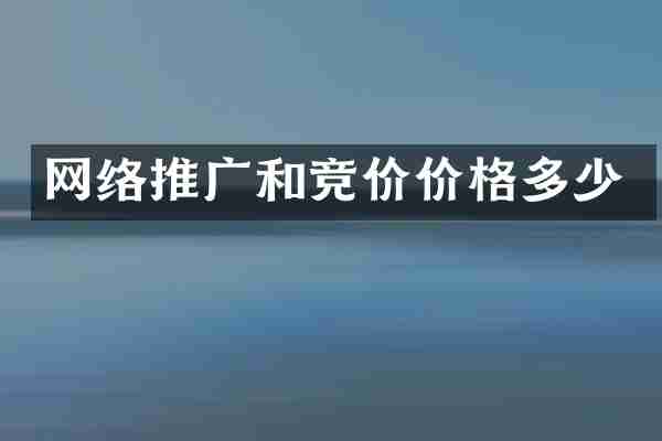 网络推广和竞价价格多少