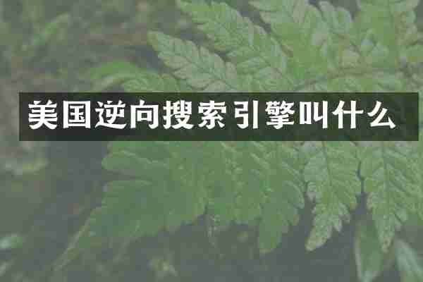 美国逆向搜索引擎叫什么