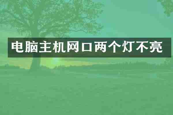 电脑主机网口两个灯不亮