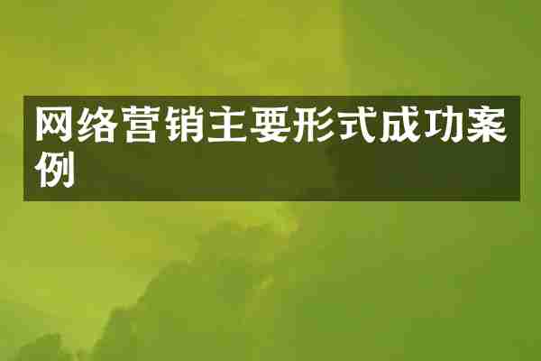 网络营销主要形式成功案例