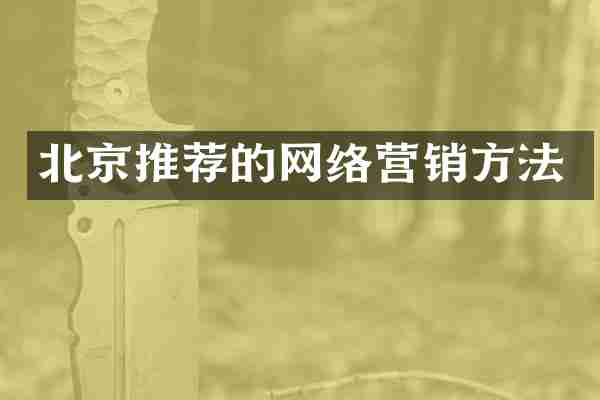 北京推荐的网络营销方法