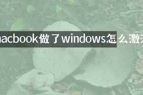 macbook做了windows怎么激活