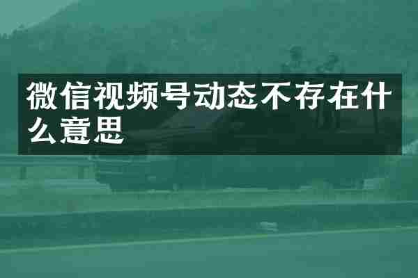 微信视频号动态不存在什么意思