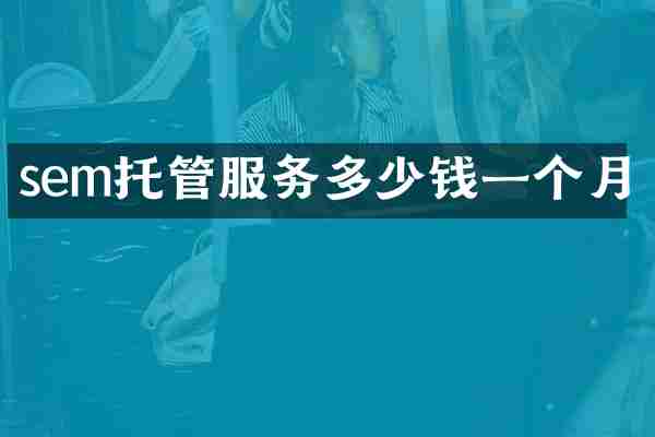 sem托管服务多少钱一个月