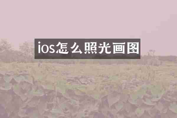 ios怎么照光画图