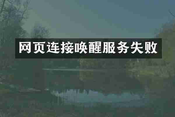 网页连接唤醒服务失败