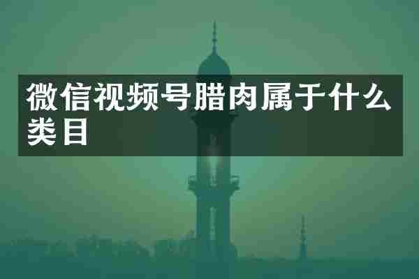 微信视频号腊肉属于什么类目