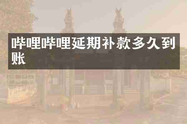 哔哩哔哩延期补款多久到账