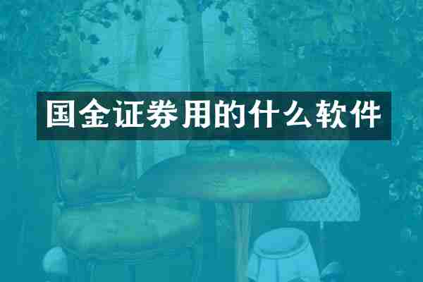 国金证券用的什么软件