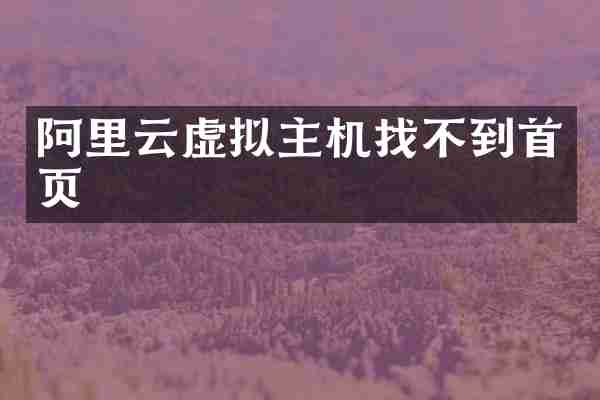 阿里云虚拟主机找不到首页