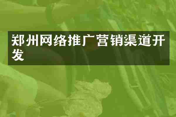 郑州网络推广营销渠道开发