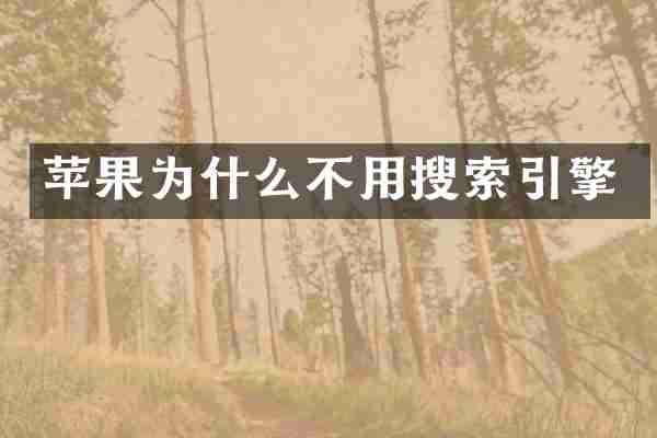 苹果为什么不用搜索引擎