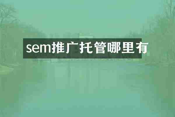 sem推广托管哪里有